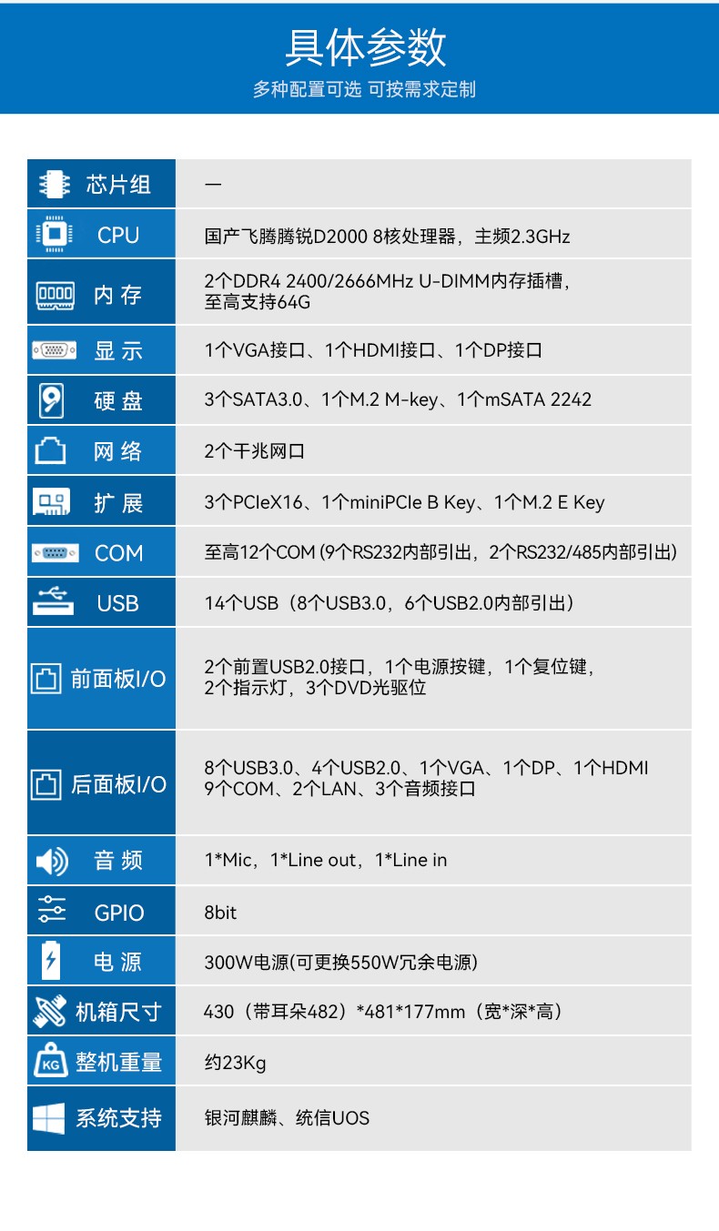 飛騰D2000國(guó)產(chǎn)安全天津工控機(jī),數(shù)據(jù)加密,電力/軌道交通專用主機(jī),DT-610L-TD2KMB .jpg